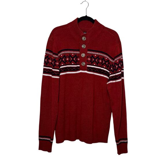 Buffalo men jeans red winter sweater size XL - Picture 7 of 11